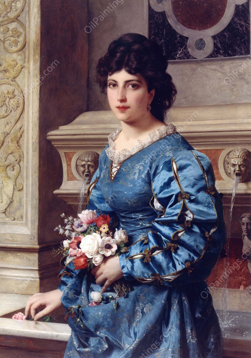 The Bouquet  by Raffaele Giannetti - Hand-Painted Oil Painting Reproduction