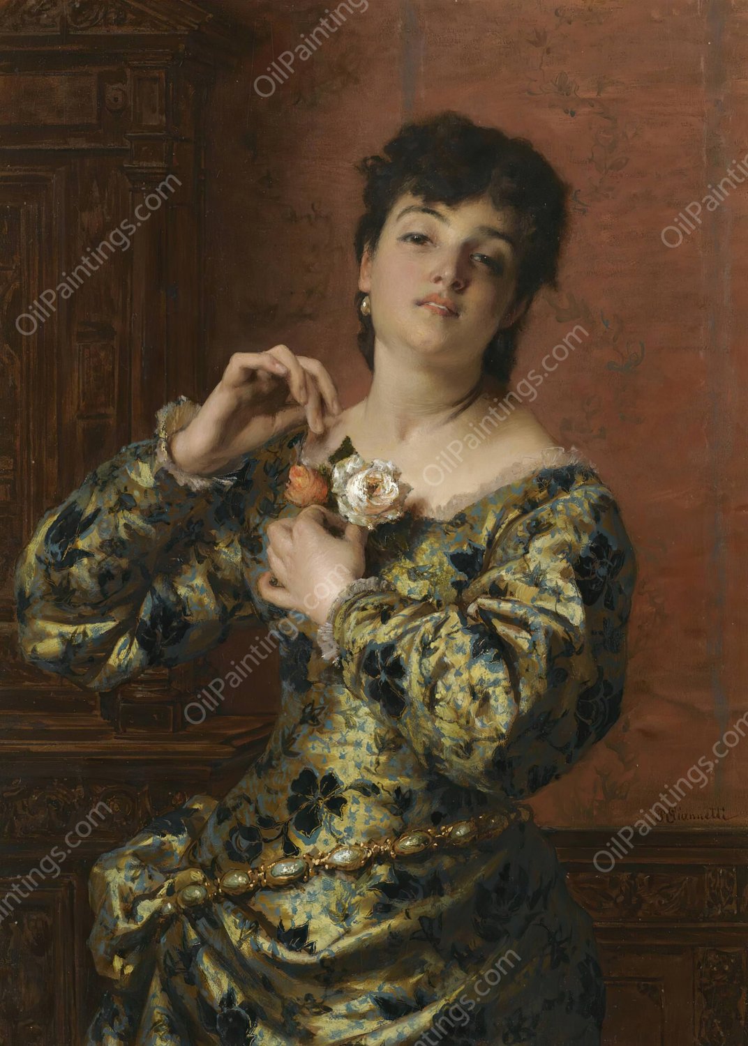 The finishing touch by Raffaele Giannetti - Hand-Painted Oil Painting Reproduction