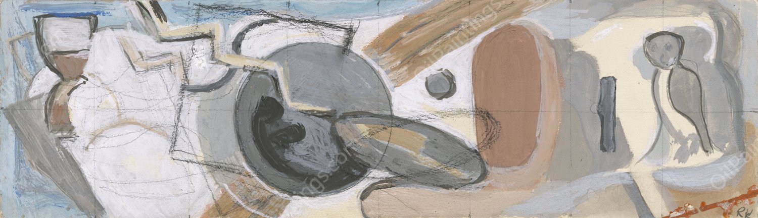 Komposisjon  by Ragnhild Keyser - Hand-Painted Oil Painting Reproduction