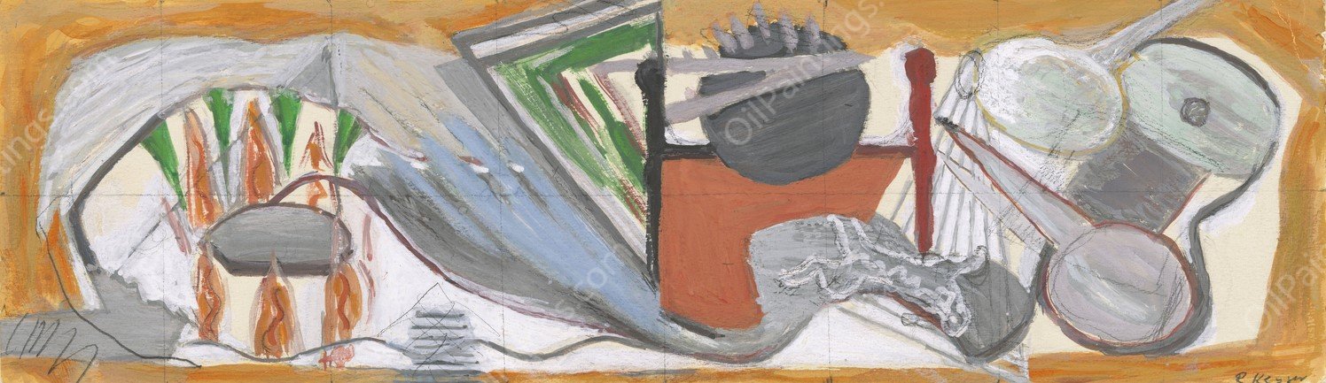 Komposisjon  by Ragnhild Keyser - Hand-Painted Oil Painting Reproduction