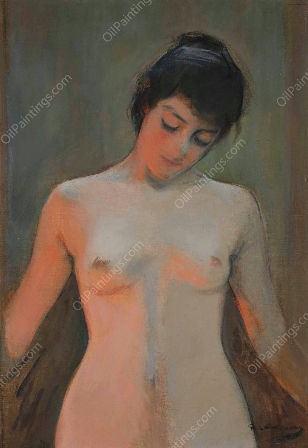 Desnudo by Ramon Casas - Hand-Painted Oil Painting Reproduction