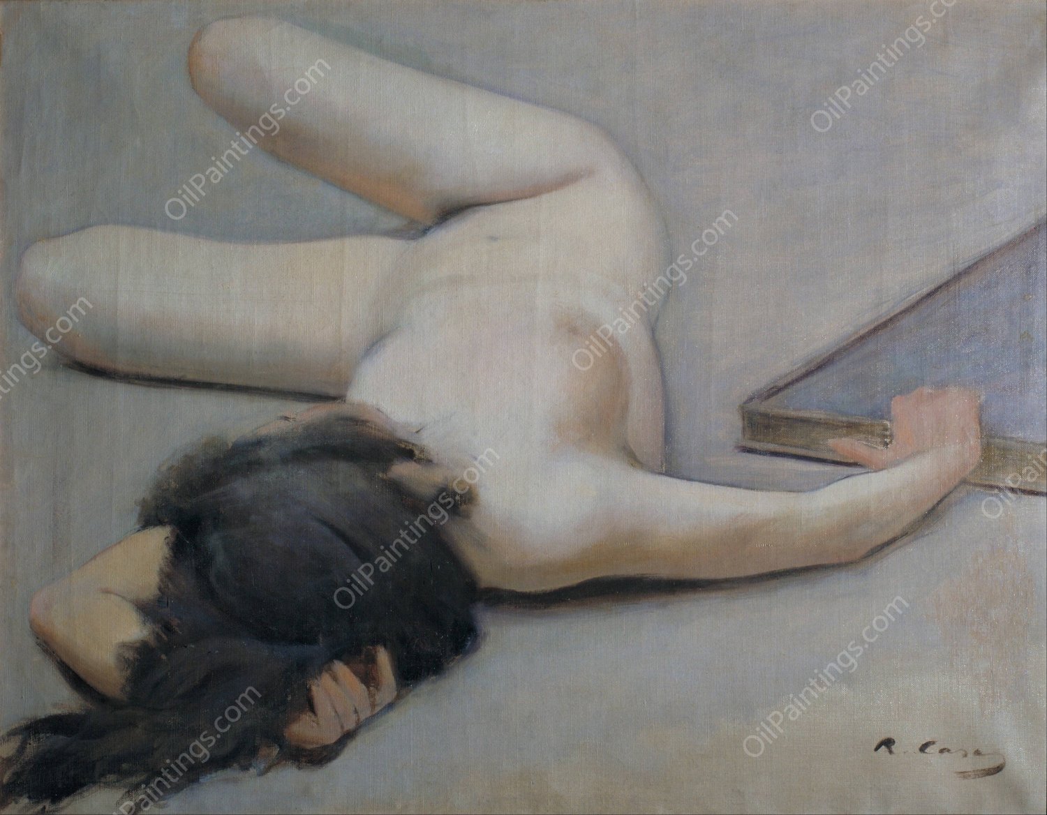 Female Nude  by Ramon Casas - Hand-Painted Oil Painting Reproduction