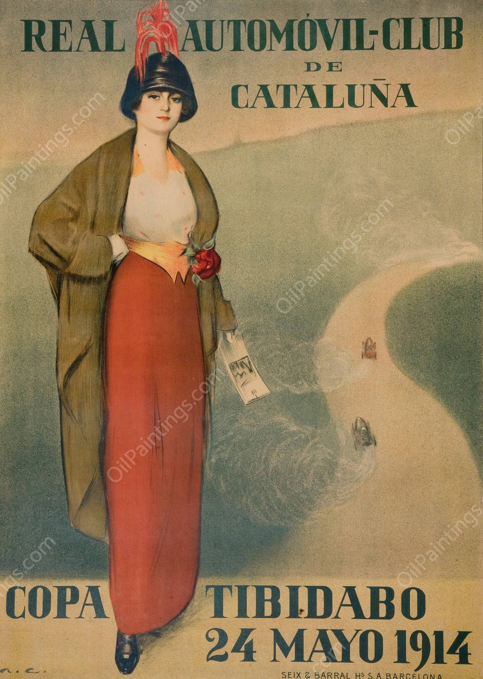 Real Automovil-Club de Cataluna. Copa Tibidabo  by Ramon Casas - Hand-Painted Oil Painting Reproduction