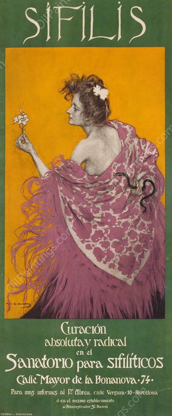 Sifilis  by Ramon Casas - Hand-Painted Oil Painting Reproduction