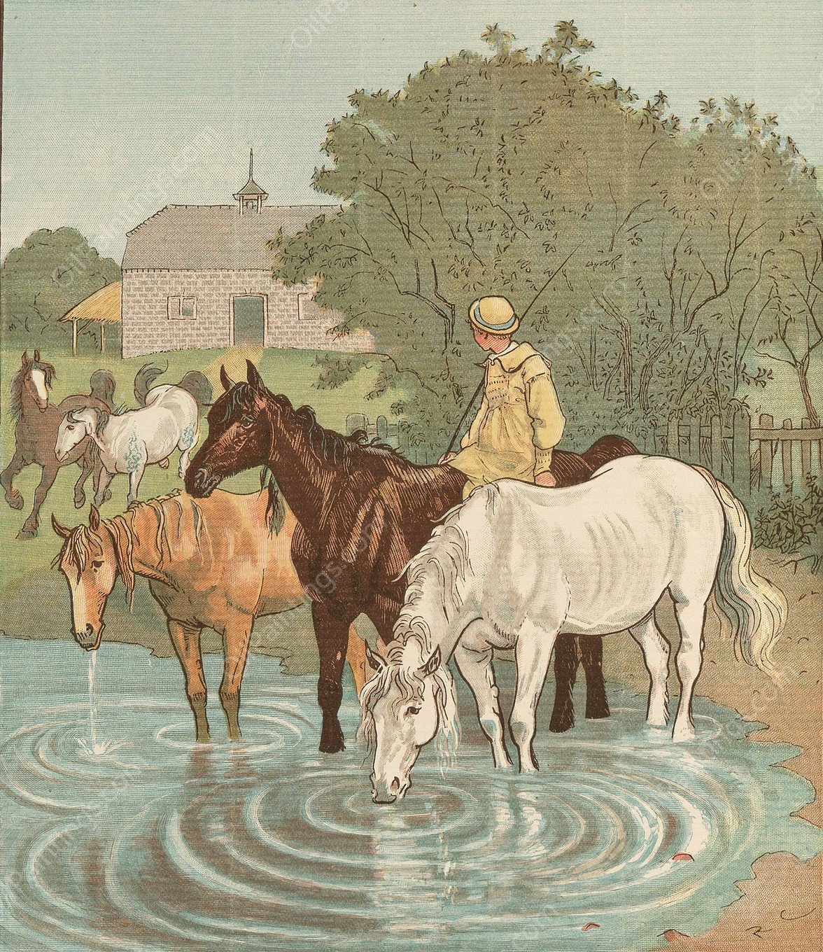 The Farmer's Boy Pl.2  by Randolph Caldecott - Hand-Painted Oil Painting Reproduction