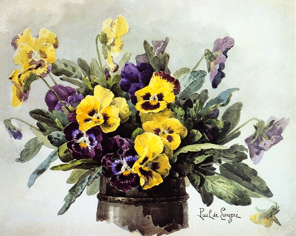 A Spring Bouquet by Raoul De Longpre - Hand-Painted Oil Painting Reproduction