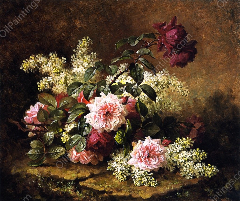 Roses by Raoul De Longpre - Hand-Painted Oil Painting Reproduction