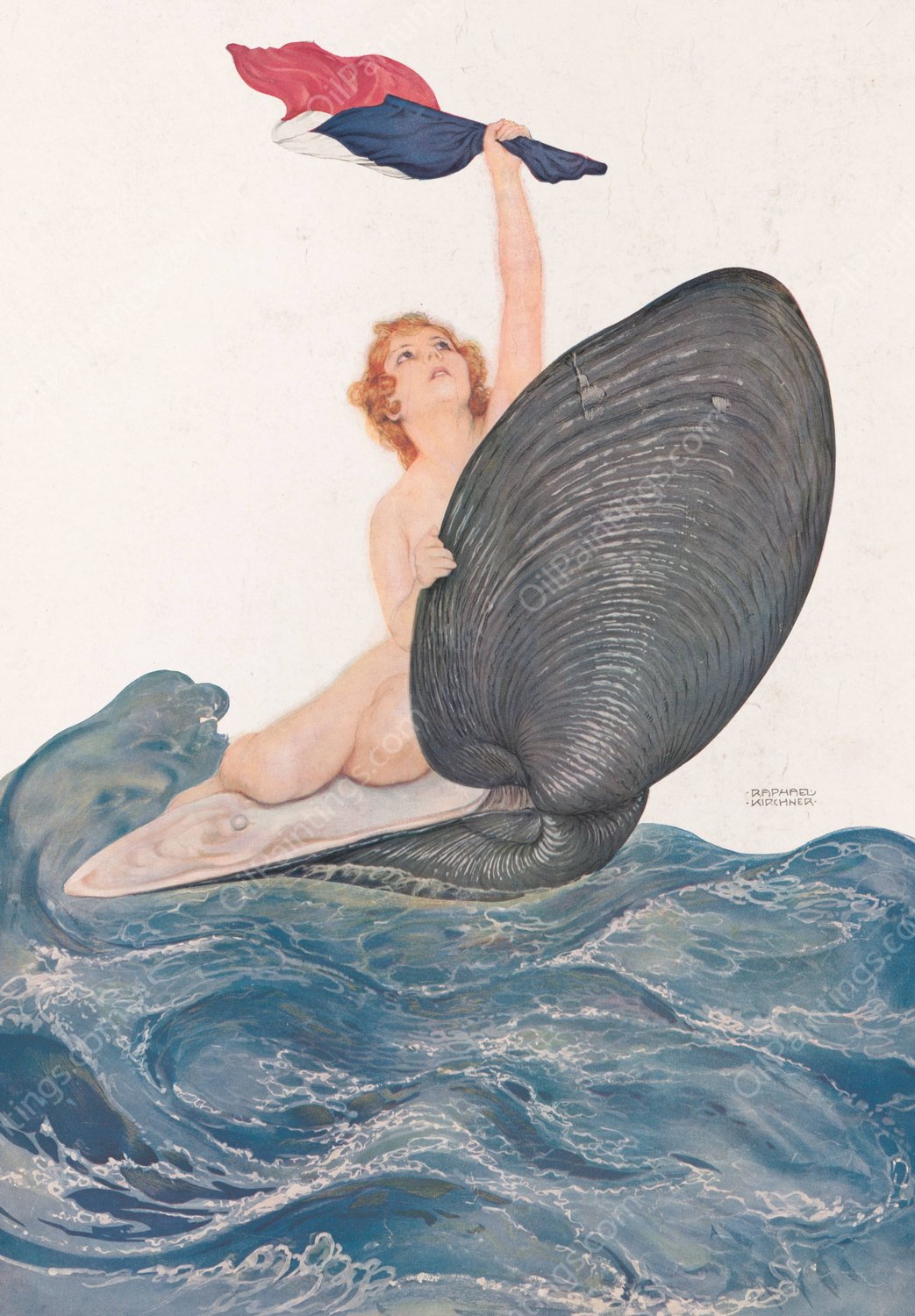 Vive la France  by Raphael Kirchner - Hand-Painted Oil Painting Reproduction