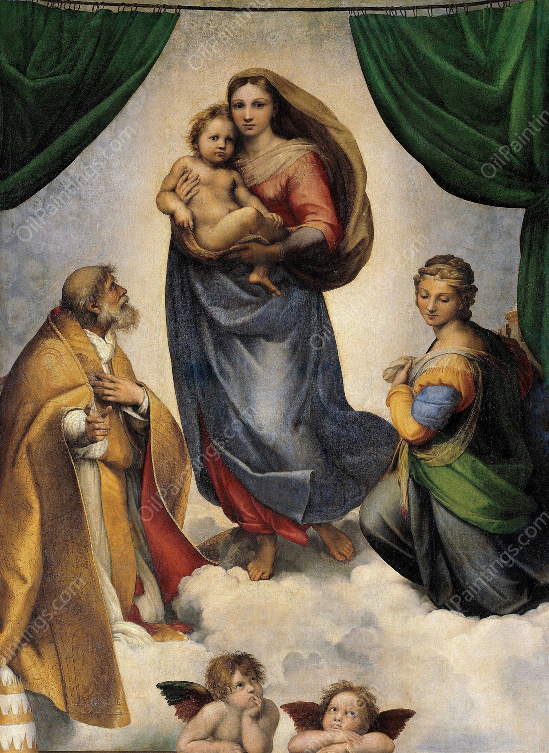 The Sistine Madonna  by Raphael - Hand-Painted Oil Painting Reproduction