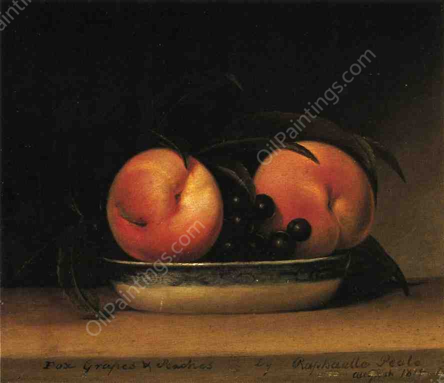 Fox Grapes and Peaches by Raphaelle Peale - Hand-Painted Oil Painting Reproduction