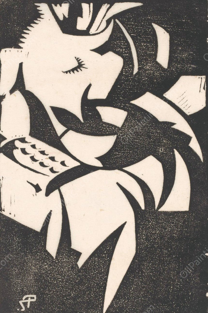 Abstracte compositie  by Reijer Stolk - Hand-Painted Oil Painting Reproduction