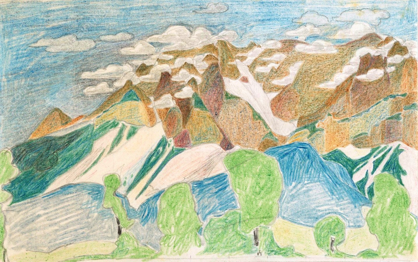 Berglandschap  by Reijer Stolk - Hand-Painted Oil Painting Reproduction