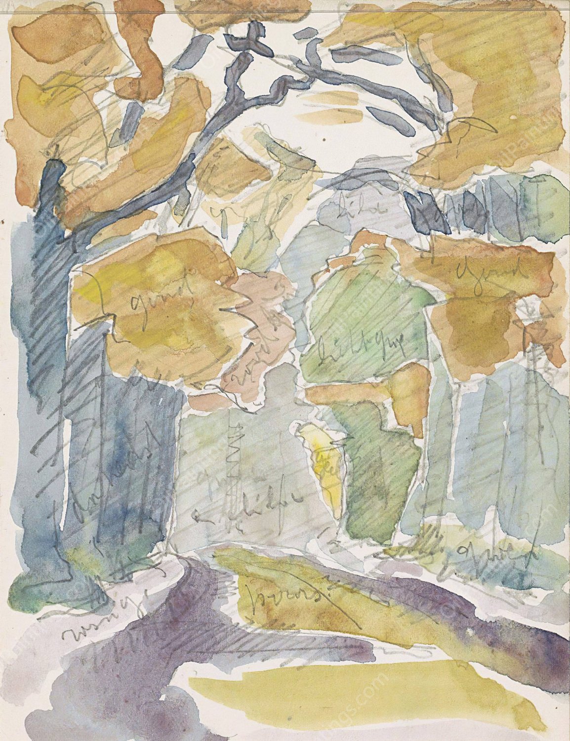 Bospad in de herfst  by Reijer Stolk - Hand-Painted Oil Painting Reproduction