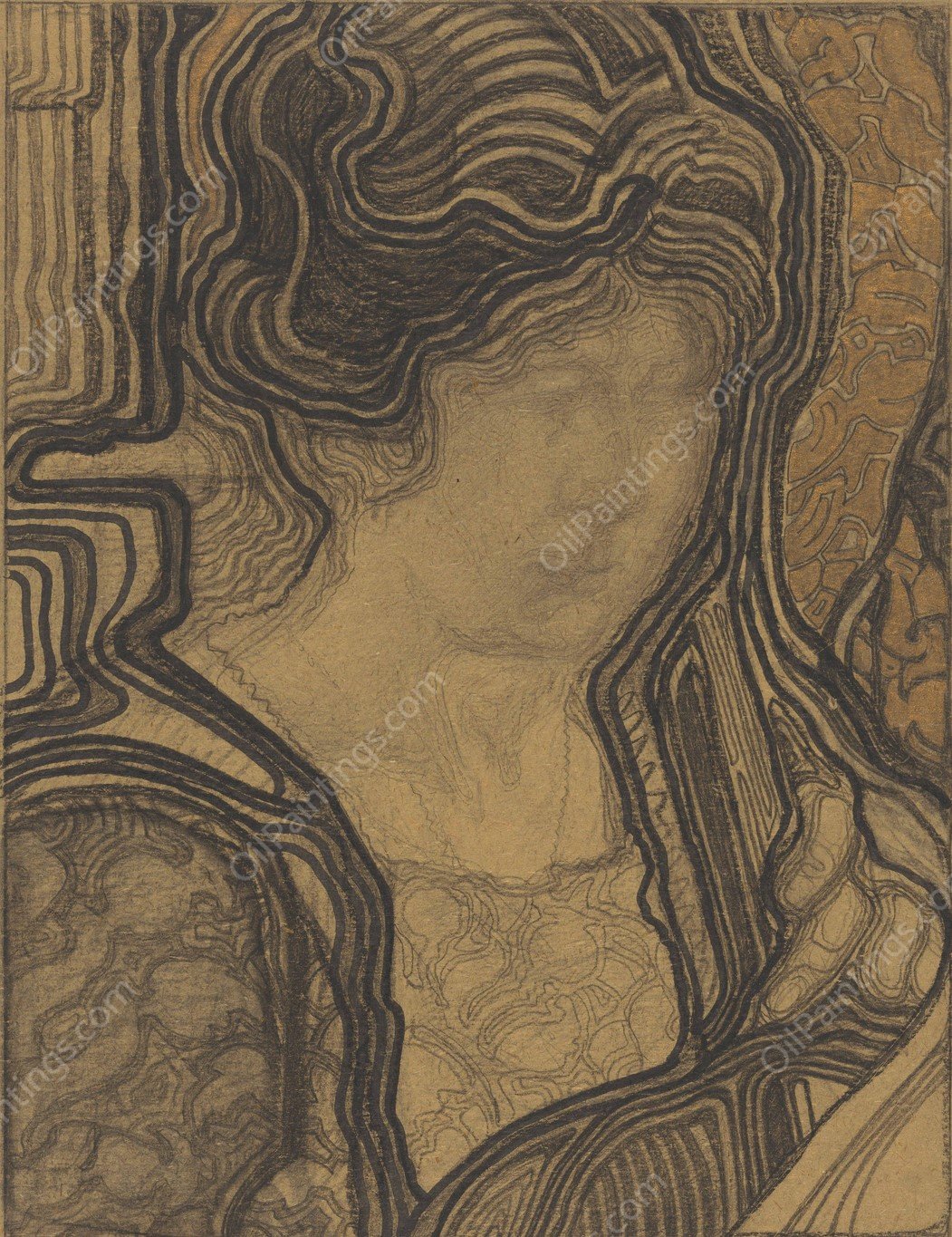 cello-spelende vrouw  by Reijer Stolk - Hand-Painted Oil Painting Reproduction