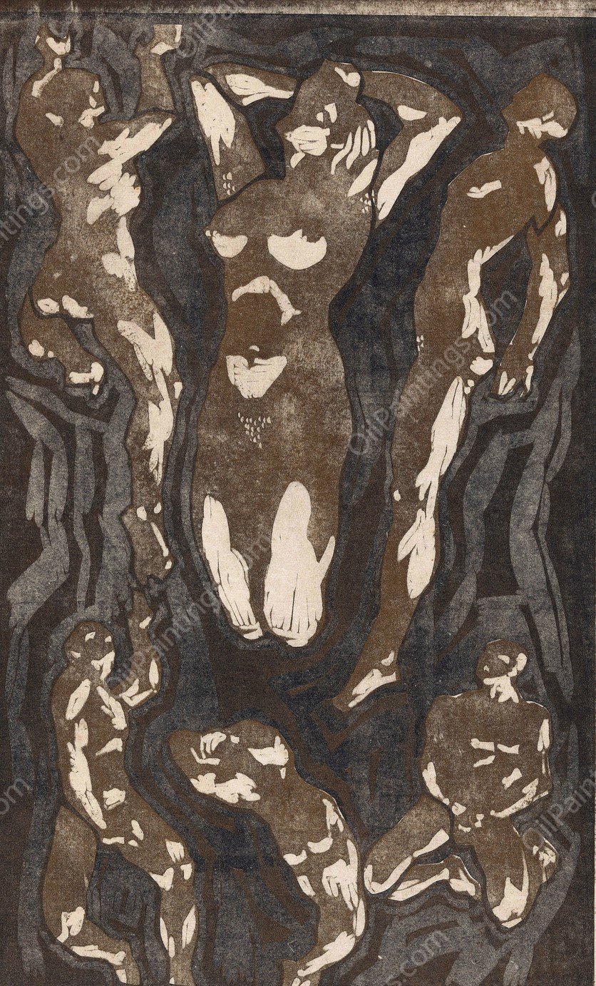 Composition with six human figures  by Reijer Stolk - Hand-Painted Oil Painting Reproduction