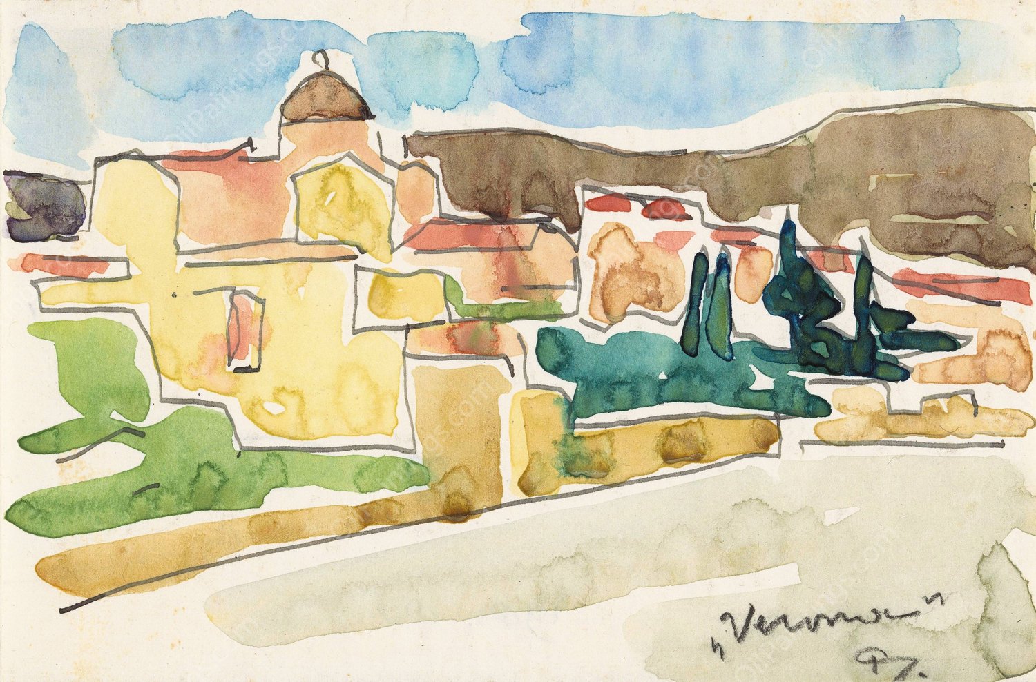 Gezicht op Verona  by Reijer Stolk - Hand-Painted Oil Painting Reproduction