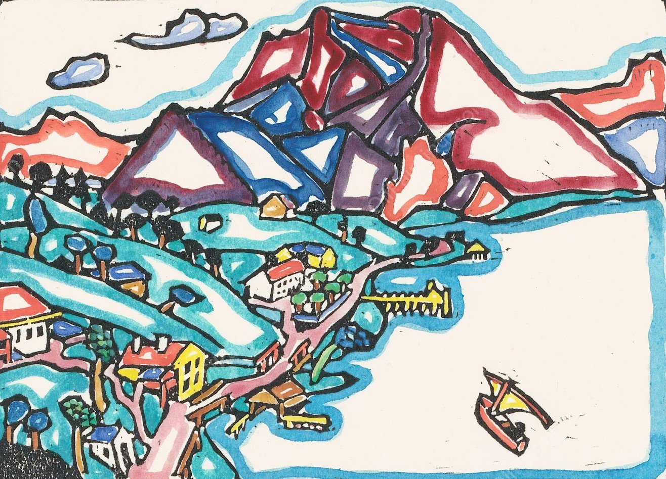 Gmunder See mit Traunstein  by Reijer Stolk - Hand-Painted Oil Painting Reproduction