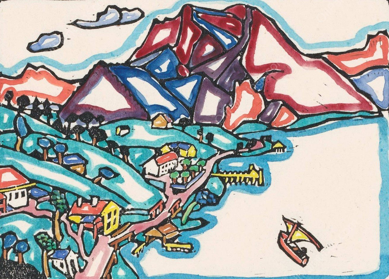 Gmunder See mit Traunstein  by Reijer Stolk - Hand-Painted Oil Painting Reproduction