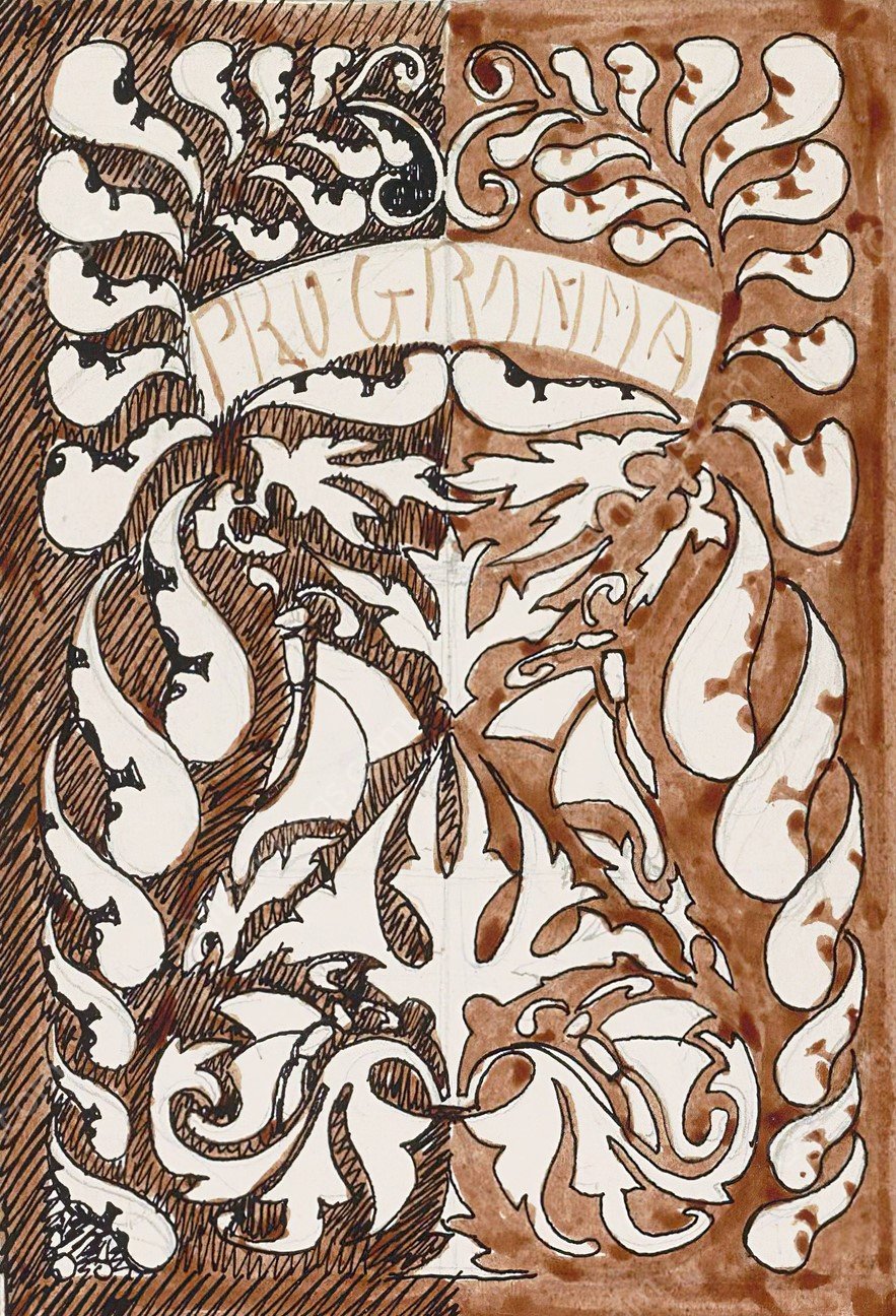 Ontwerp voor een omslag van een programmaboek  by Reijer Stolk - Hand-Painted Oil Painting Reproduction