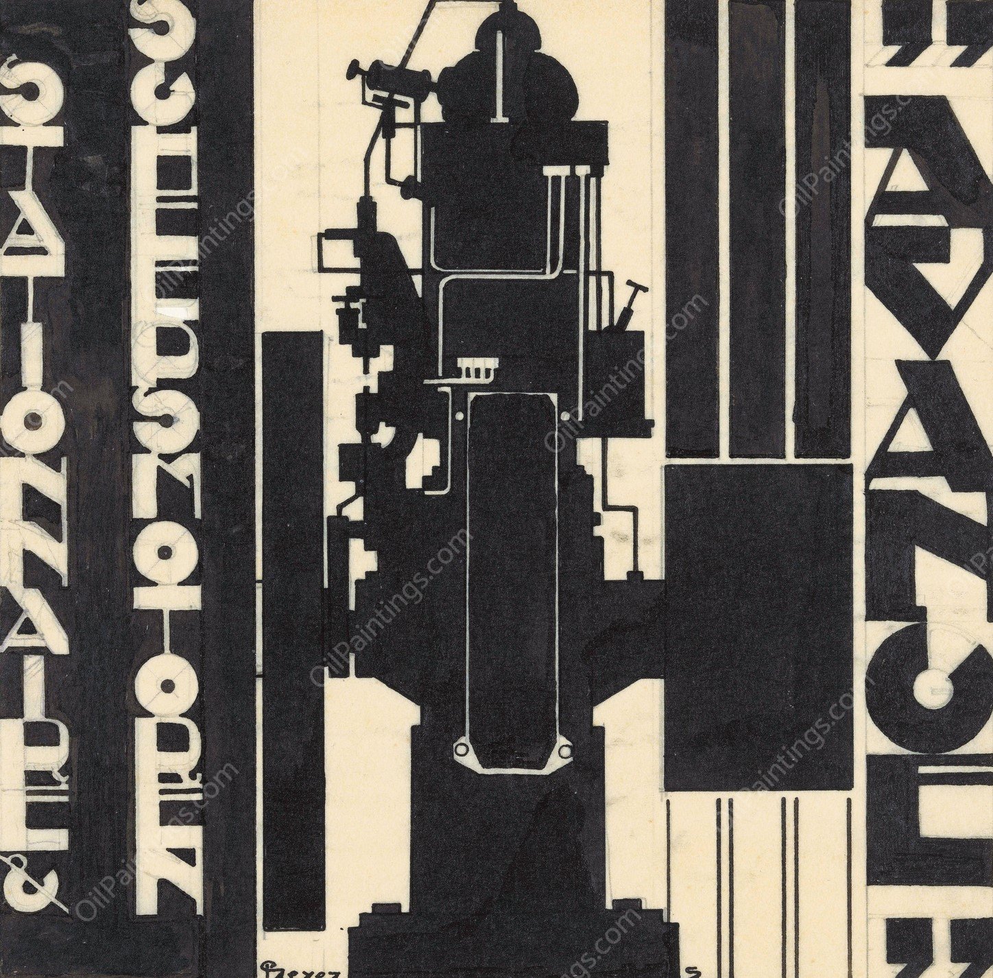 Ontwerp voor reclame voor `Avance, Stationnaire and Scheepsmotoren' by Reijer Stolk - Hand-Painted Oil Painting Reproduction