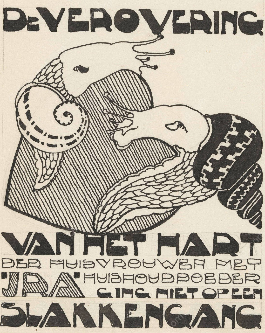 Ontwerp voor reclame voor `JRA Huishoudpoeder' by Reijer Stolk - Hand-Painted Oil Painting Reproduction