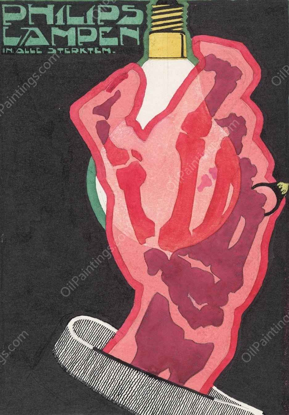 Ontwerp voor reclame voor `Philips Lampen' by Reijer Stolk - Hand-Painted Oil Painting Reproduction