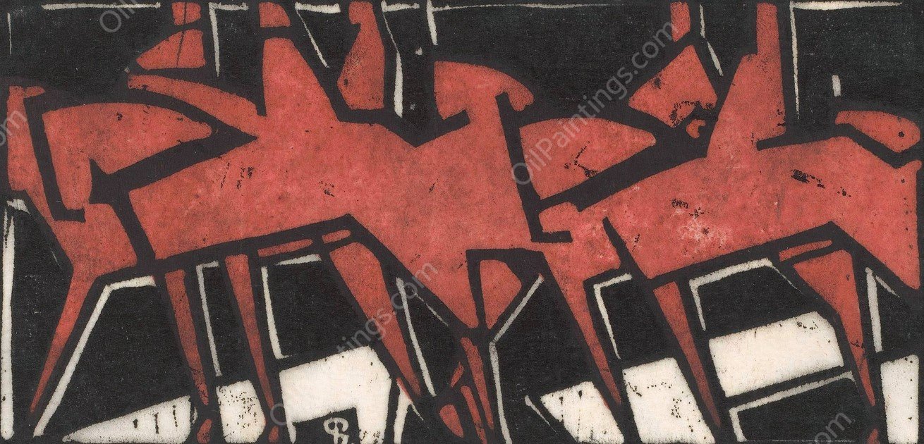 Ruiters te paard  by Reijer Stolk - Hand-Painted Oil Painting Reproduction