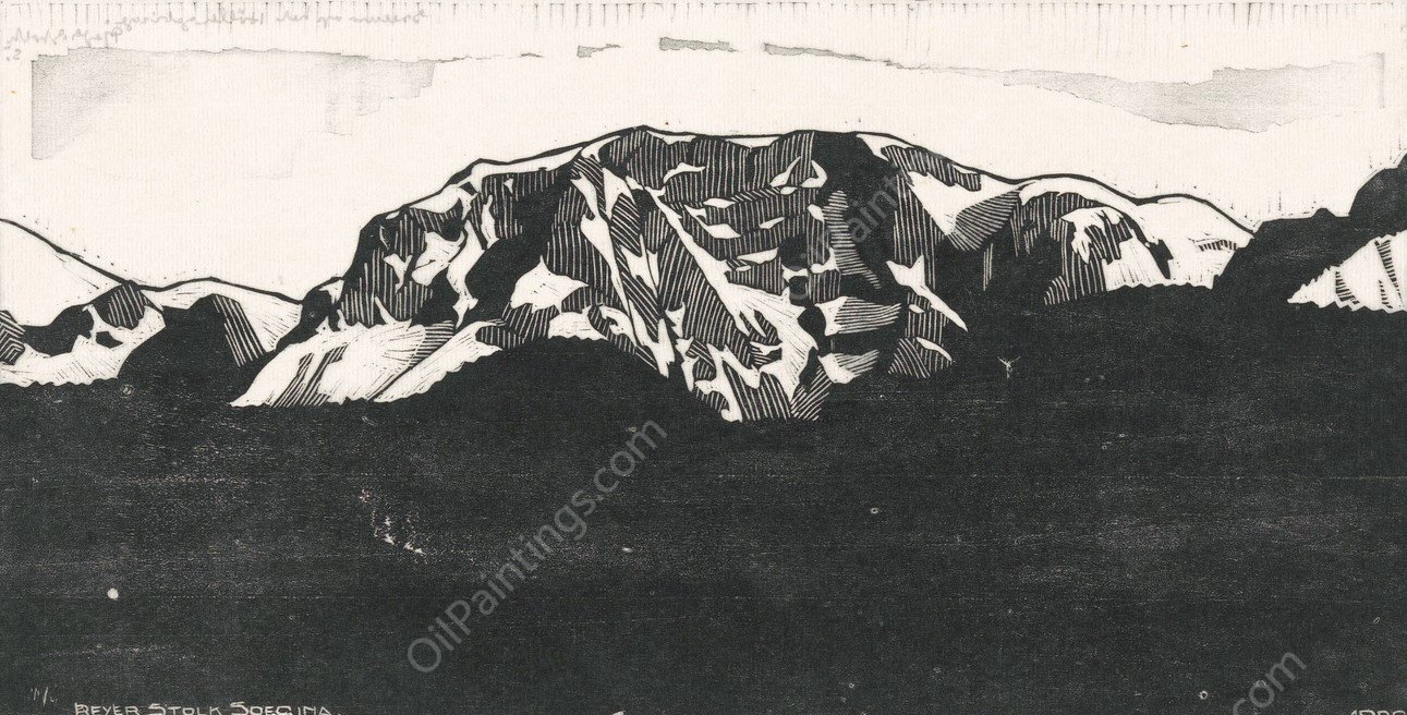 Sneeuw op het Hollengebirge  by Reijer Stolk - Hand-Painted Oil Painting Reproduction