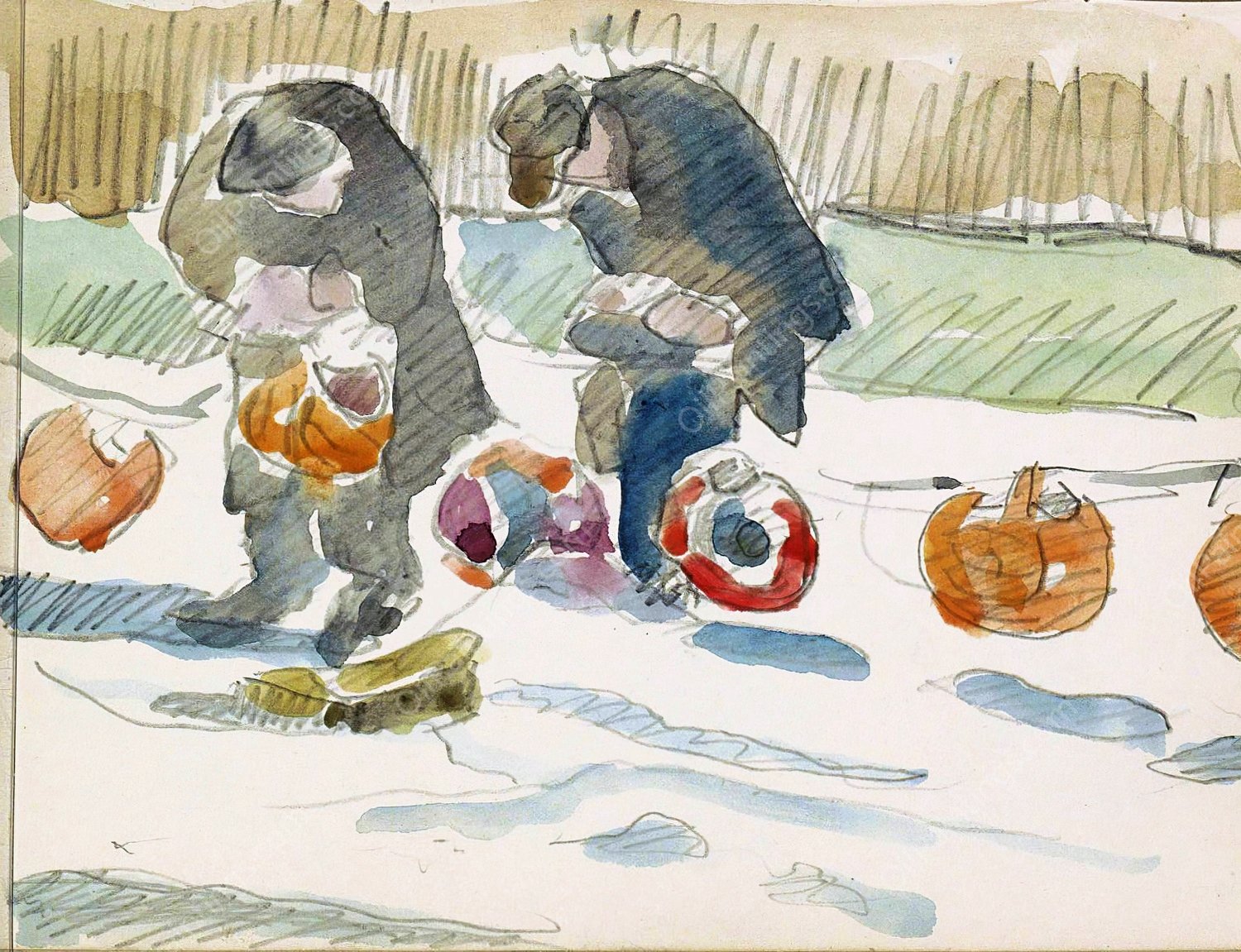 Twee mannen op een straat  by Reijer Stolk - Hand-Painted Oil Painting Reproduction