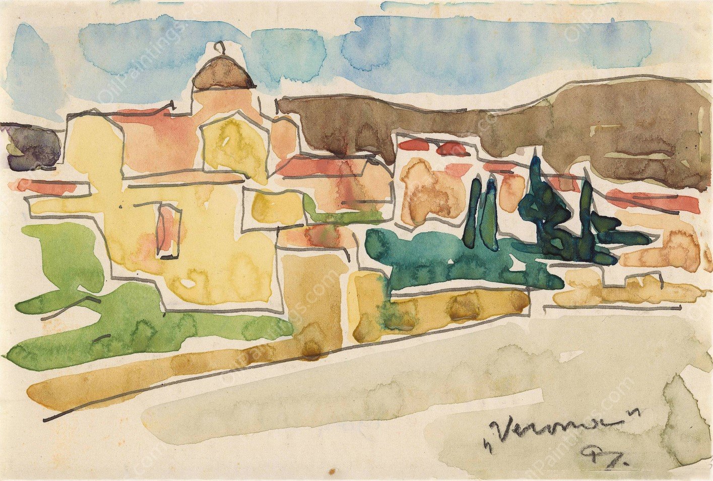 View of Verona  by Reijer Stolk - Hand-Painted Oil Painting Reproduction