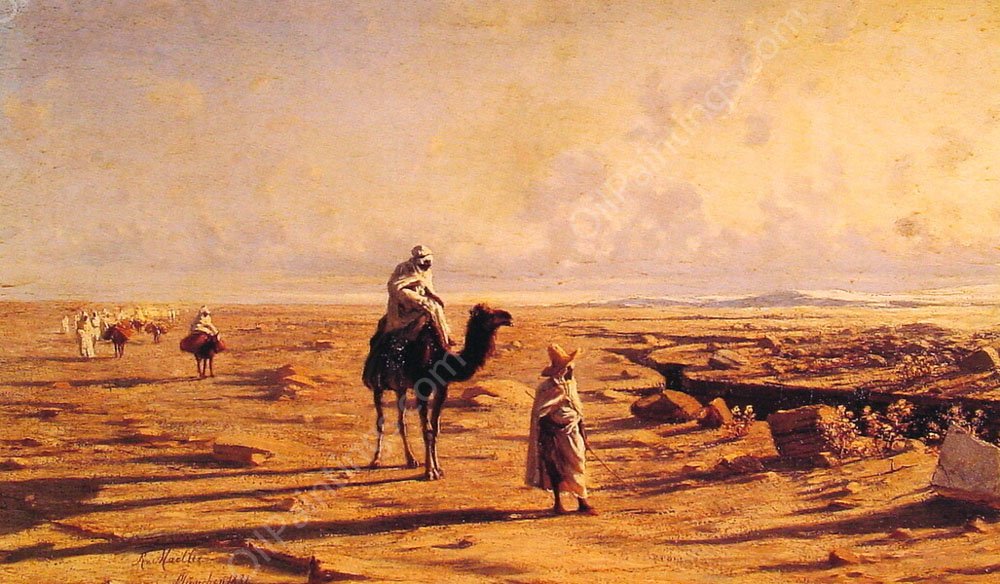 The Desert Cavalcade by Reinhold Von Moeller - Hand-Painted Oil Painting Reproduction