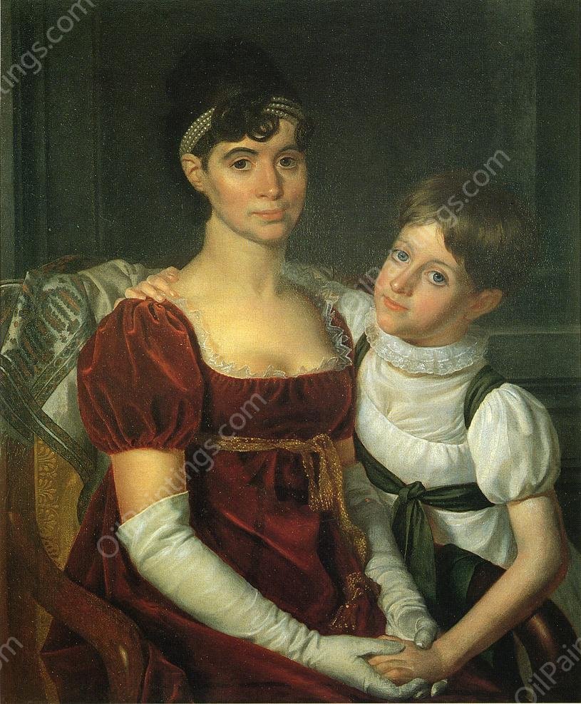 Alida Livingston Armstrong and Daughter by Rembrandt Peale - Hand-Painted Oil Painting Reproduction