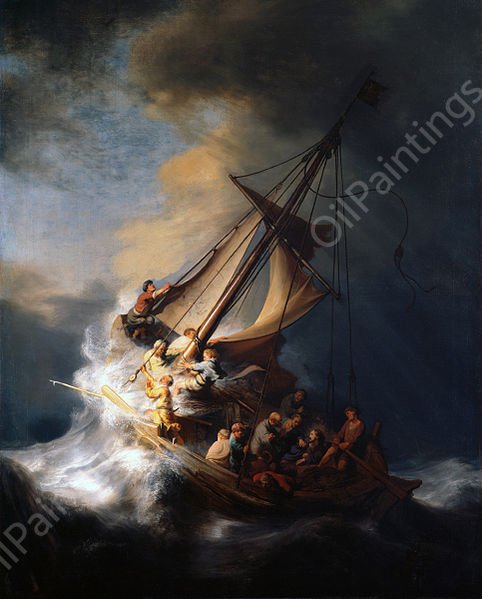 Christ in the Storm on the Sea of Galilee by Rembrandt Van Rijn - Hand-Painted Oil Painting Reproduction