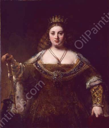 Juno by Rembrandt Van Rijn - Hand-Painted Oil Painting Reproduction