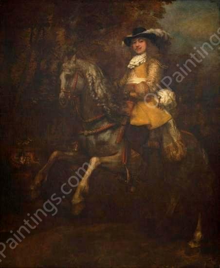 Portrait of Frederick Rihel on Horseback by Rembrandt Van Rijn - Hand-Painted Oil Painting Reproduction