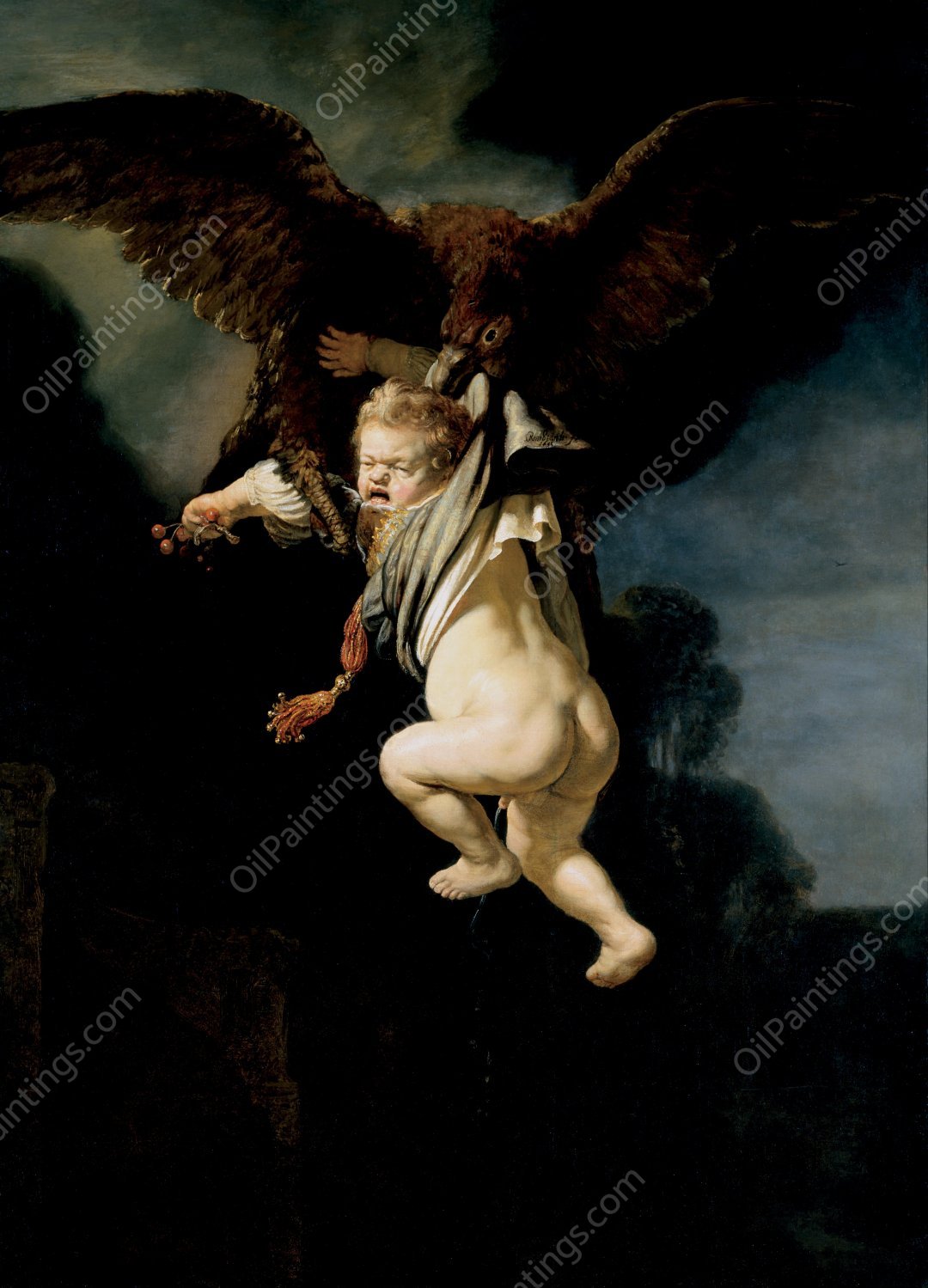 Rape of Ganymede by Rembrandt Van Rijn - Hand-Painted Oil Painting Reproduction