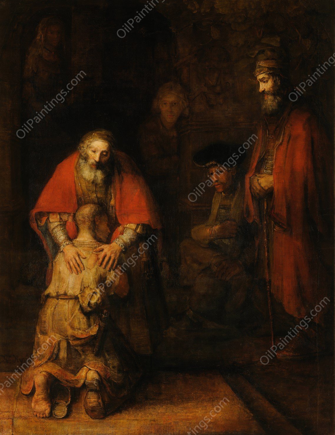 Return of the Prodigal Son  by Rembrandt Van Rijn - Hand-Painted Oil Painting Reproduction