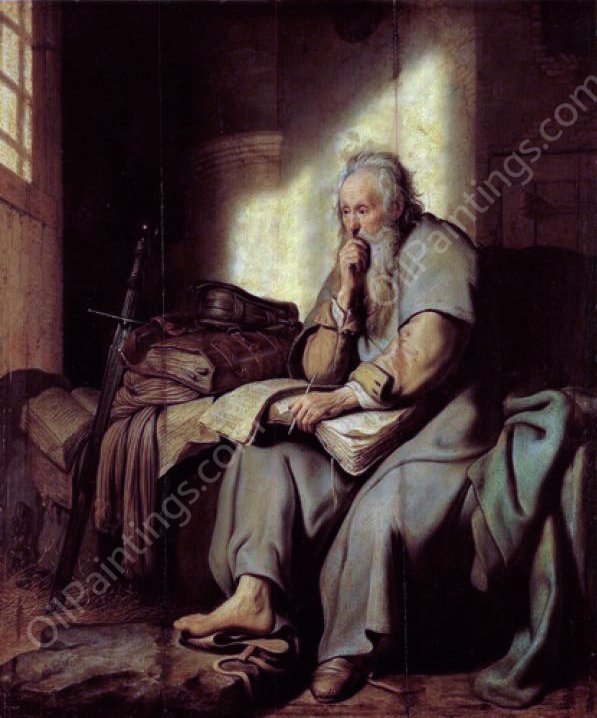 St. Paul in Prison by Rembrandt Van Rijn - Hand-Painted Oil Painting Reproduction