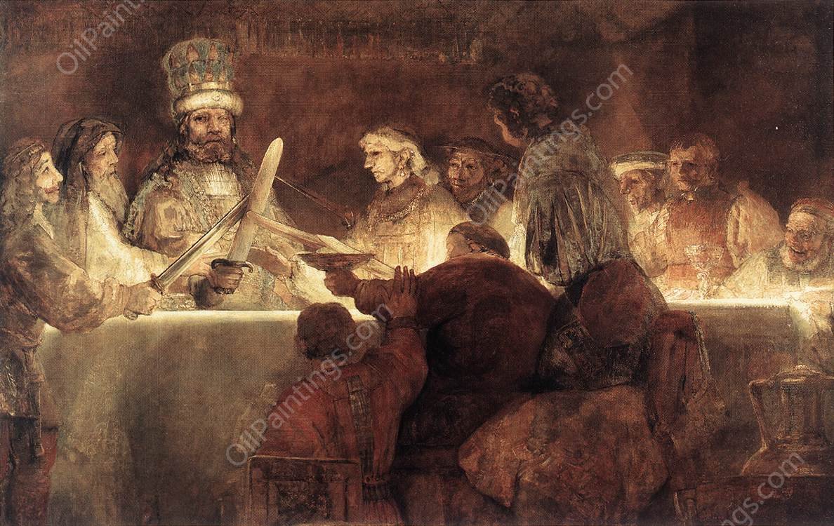 The Conspiration of the Bataves by Rembrandt Van Rijn - Hand-Painted Oil Painting Reproduction