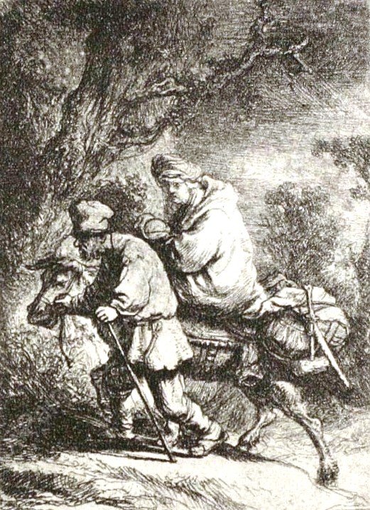 The Flight into Egypt by Rembrandt Van Rijn - Hand-Painted Oil Painting Reproduction