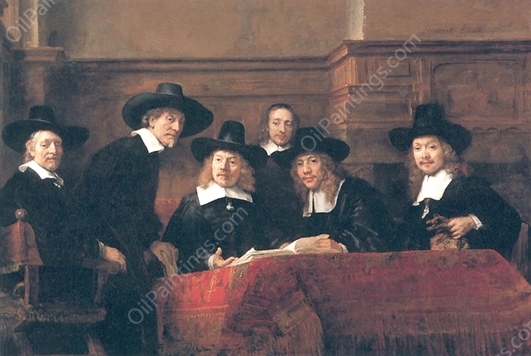 The Syndics by Rembrandt Van Rijn - Hand-Painted Oil Painting Reproduction
