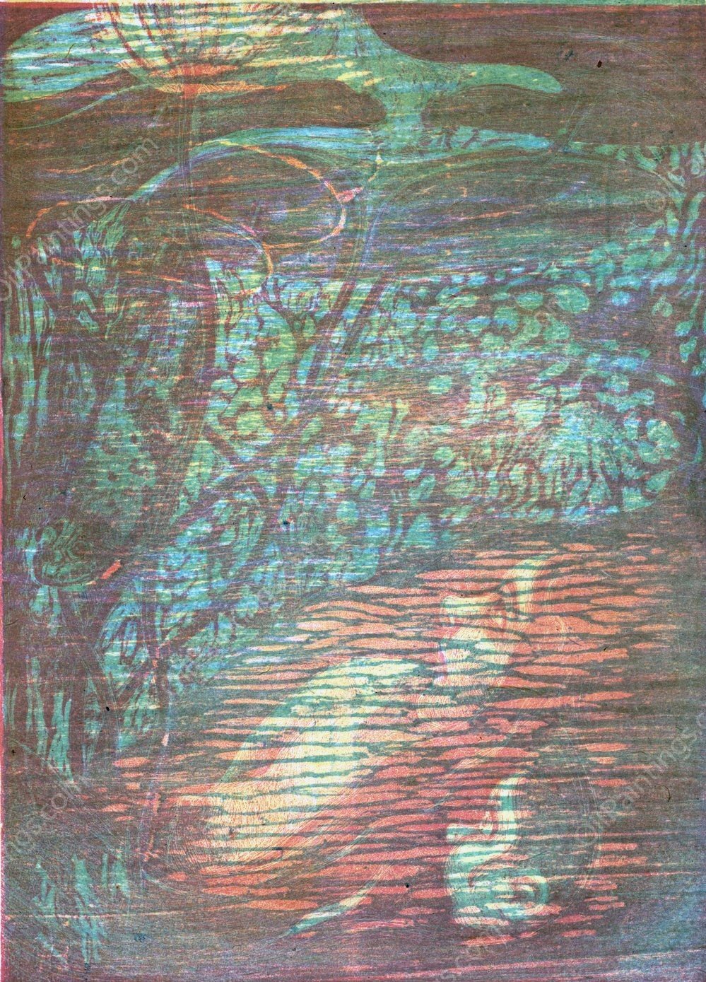 Frightened Nymph  by Rene Georges Hermann-Paul - Hand-Painted Oil Painting Reproduction