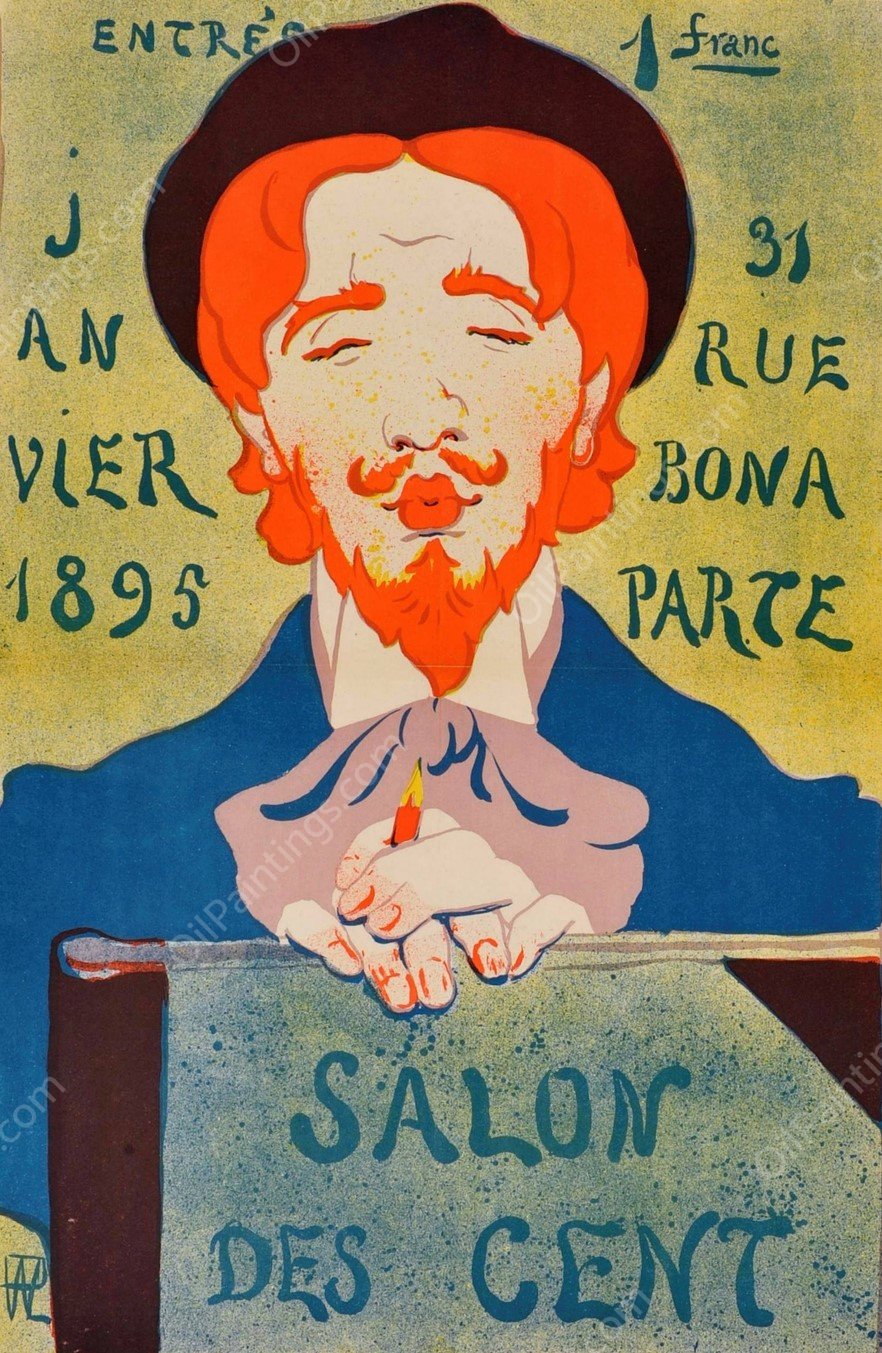 Salon des Cent  by Rene Georges Hermann-Paul - Hand-Painted Oil Painting Reproduction
