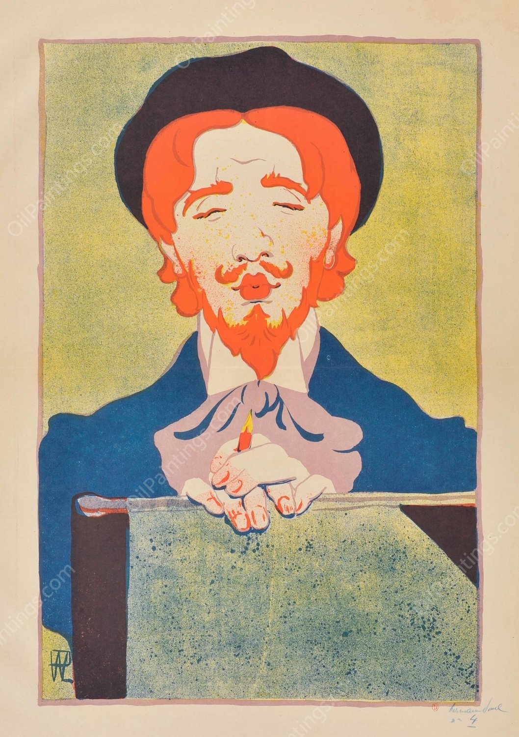 Salon des Cent  by Rene Georges Hermann-Paul - Hand-Painted Oil Painting Reproduction