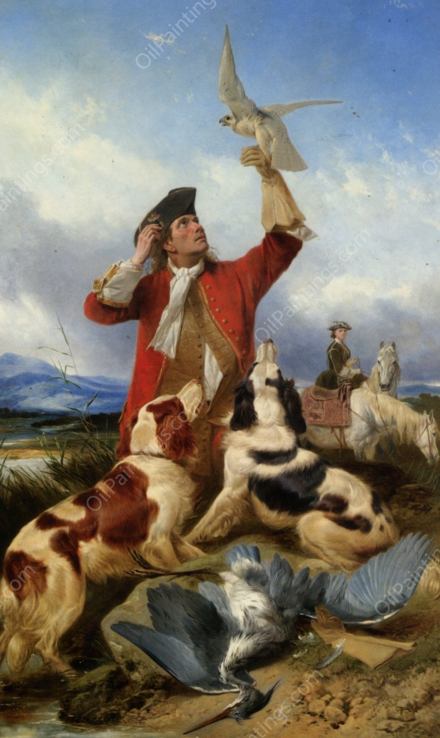 Hawking by Richard Ansdell - Hand-Painted Oil Painting Reproduction