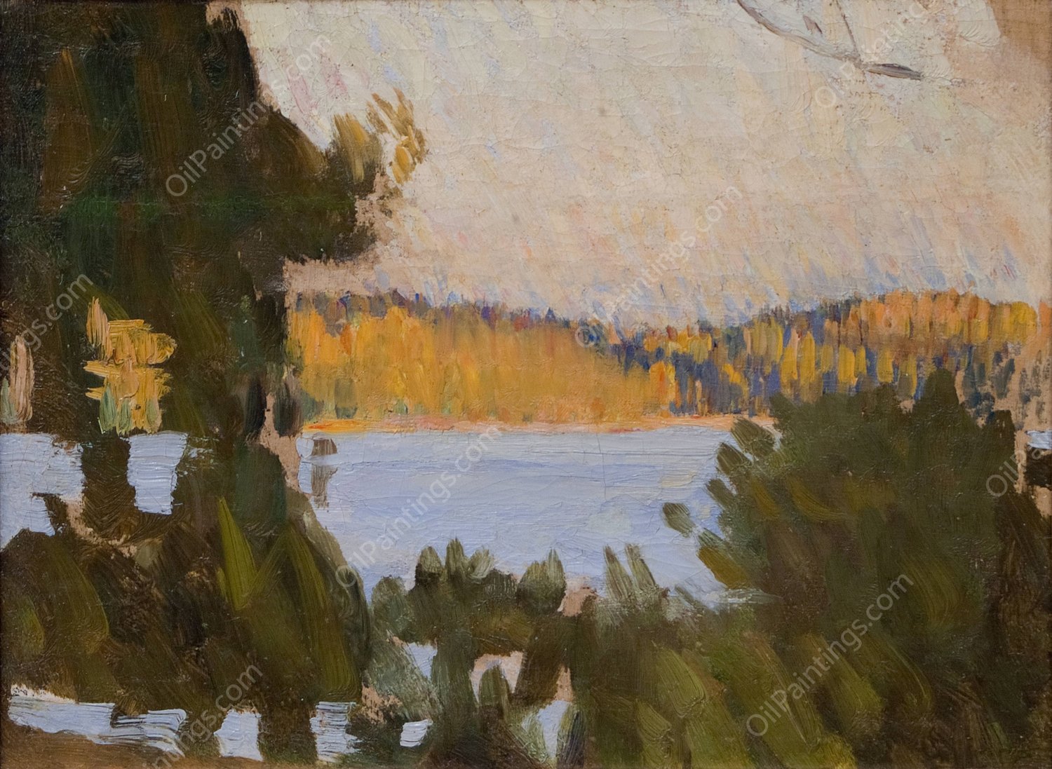 Beach at Osbyholm by Richard Bergh - Hand-Painted Oil Painting Reproduction