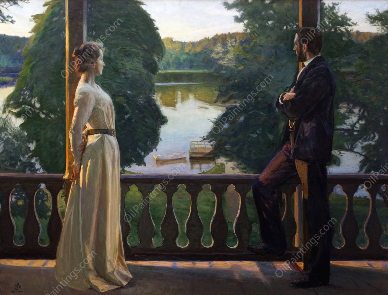 Nordic summer evening by Richard Bergh - Hand-Painted Oil Painting Reproduction