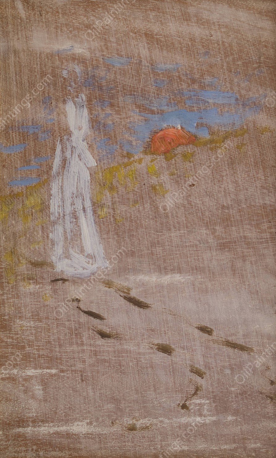 Sketch for The Girl and Death  by Richard Bergh - Hand-Painted Oil Painting Reproduction