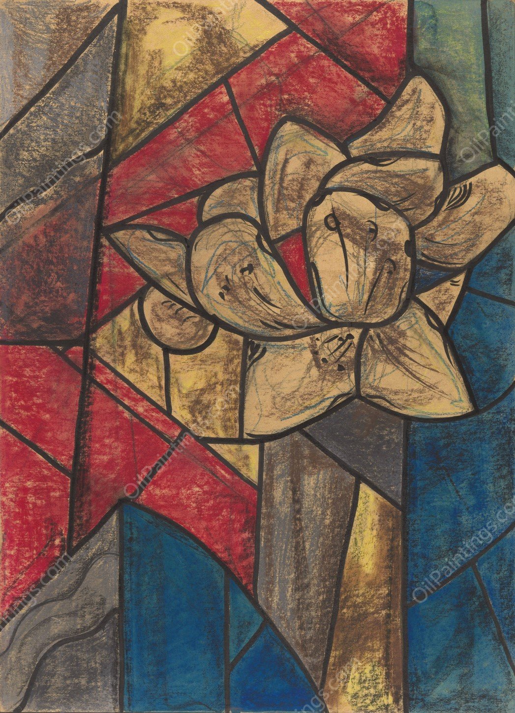 Ontwerp voor raam in het Noordertransept in de Dom te Utrecht 13  by Richard Nicolaus Roland Holst - Hand-Painted Oil Painting Reproduction