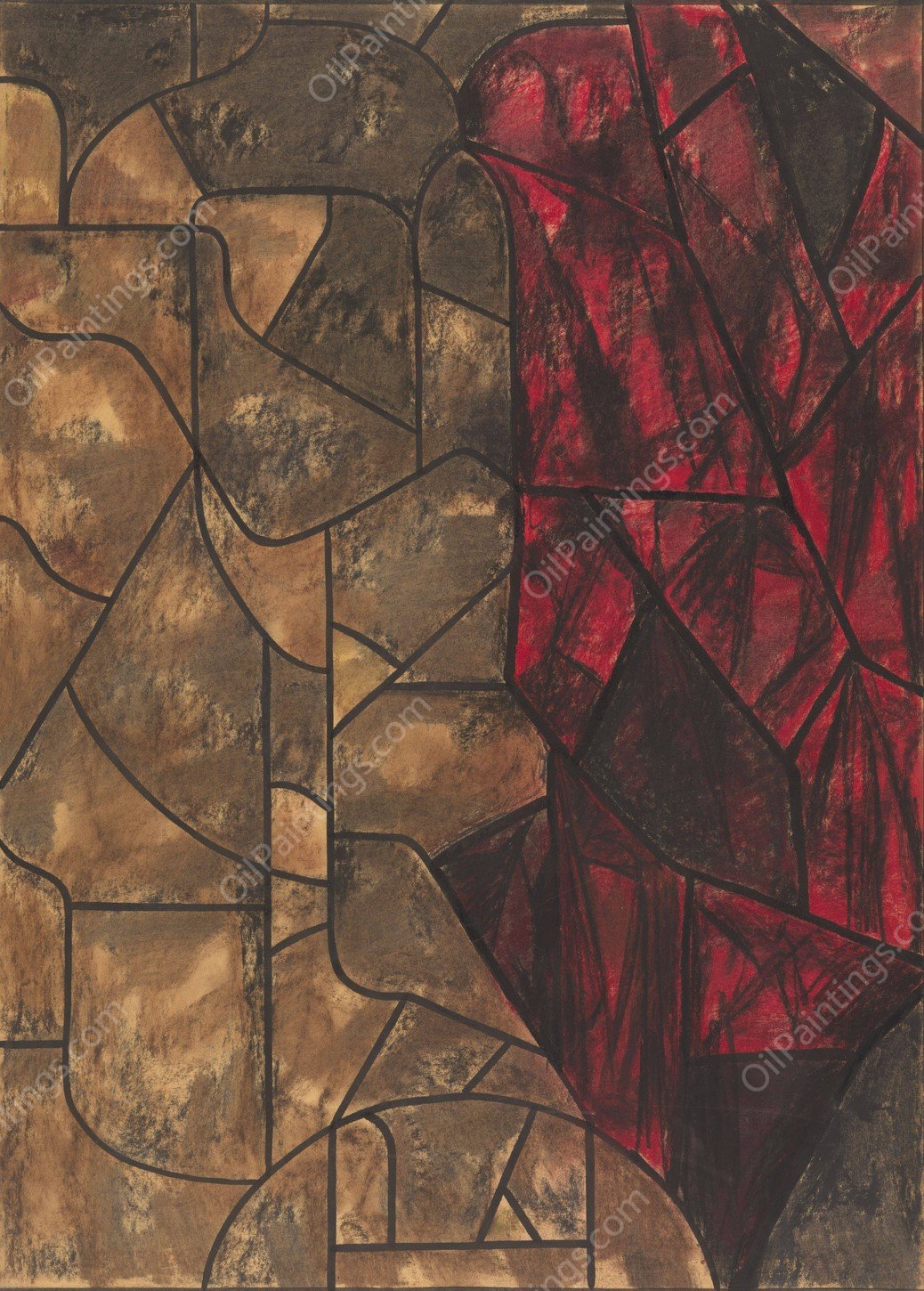 Ontwerp voor raam in het Noordertransept in de Dom te Utrecht 18  by Richard Nicolaus Roland Holst - Hand-Painted Oil Painting Reproduction